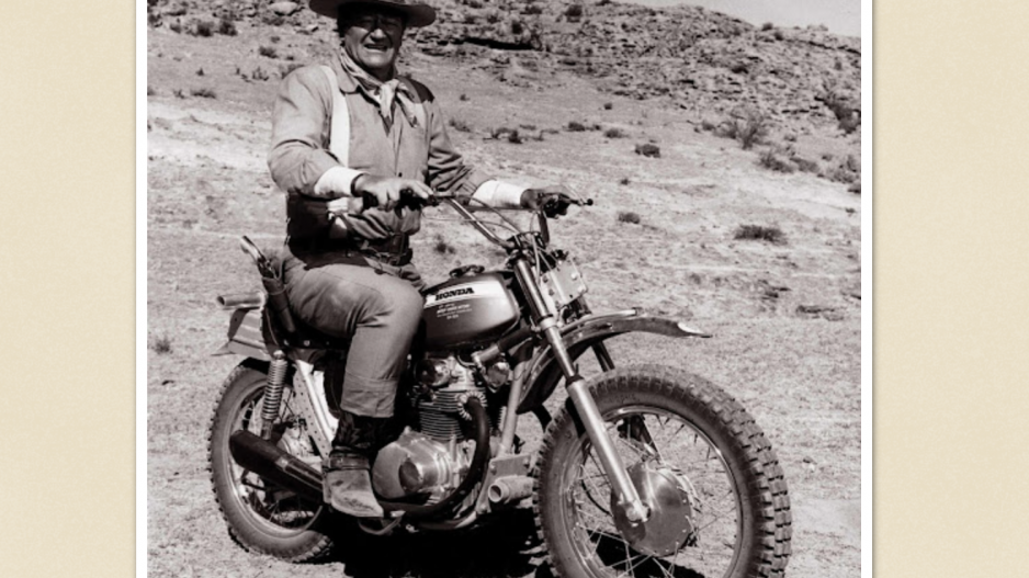 John Wayne on a Motorcycle (Contributed/amazon.com) John Wayne on a Motorcycle (Contributed/amazon.com)