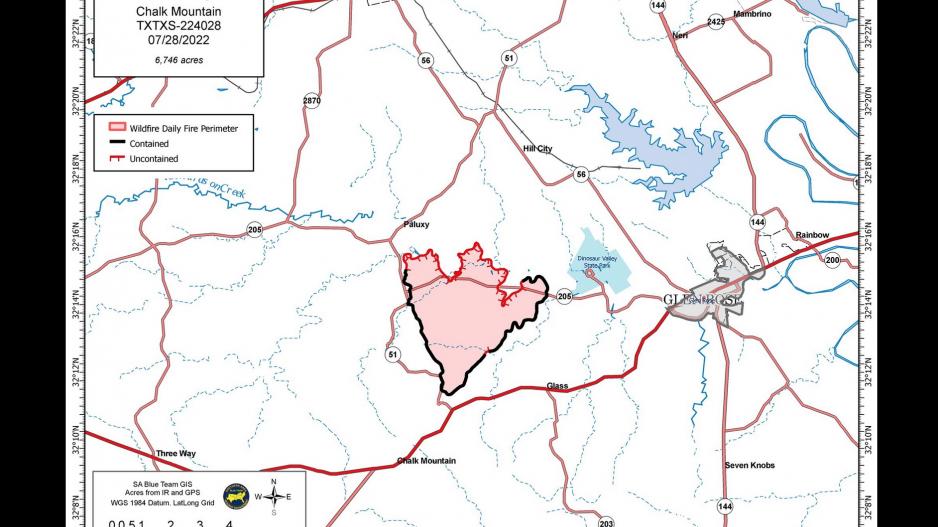Chalk Mountain Wildfire 7.28.22 (Contributed/Lone Star Incident Management) Chalk Mountain Wildfire 7.28.22 (Contributed/Lone Star Incident Management)