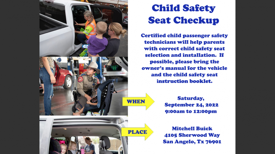 Child Safety Seat Checkup TxDOT 2022 (Contributed/TxDOT) Child Safety Seat Checkup TxDOT 2022 (Contributed/TxDOT)