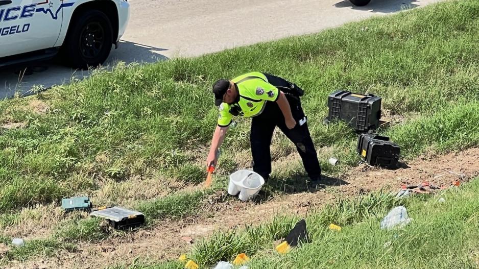 The debris from the noontime crash in San Angelo on Sept. 14, 2022 The debris from the noontime crash in San Angelo on Sept. 14, 2022