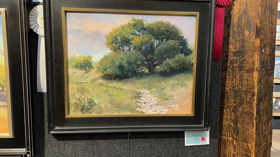 "Old Oak Motte" by Farley Mott of Springfield, Missouri, painted during the 2022 En Plein Air Texas competition. "Old Oak Motte" by Farley Mott of Springfield, Missouri, painted during the 2022 En Plein Air Texas competition.