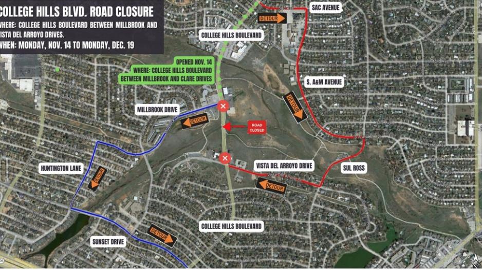 College Hills Red Arroyo Detour 11.16.22 (Courtesy COSA) College Hills Red Arroyo Detour 11.16.22 (Courtesy COSA)