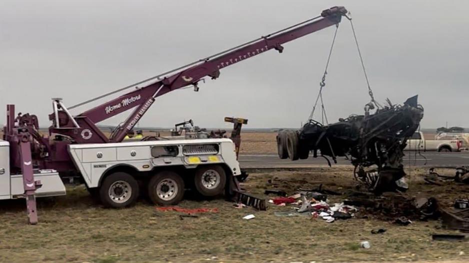 Head-on crash on Nov. 19, 2022 near Wall, Texas. Head-on crash on Nov. 19, 2022 near Wall, Texas.