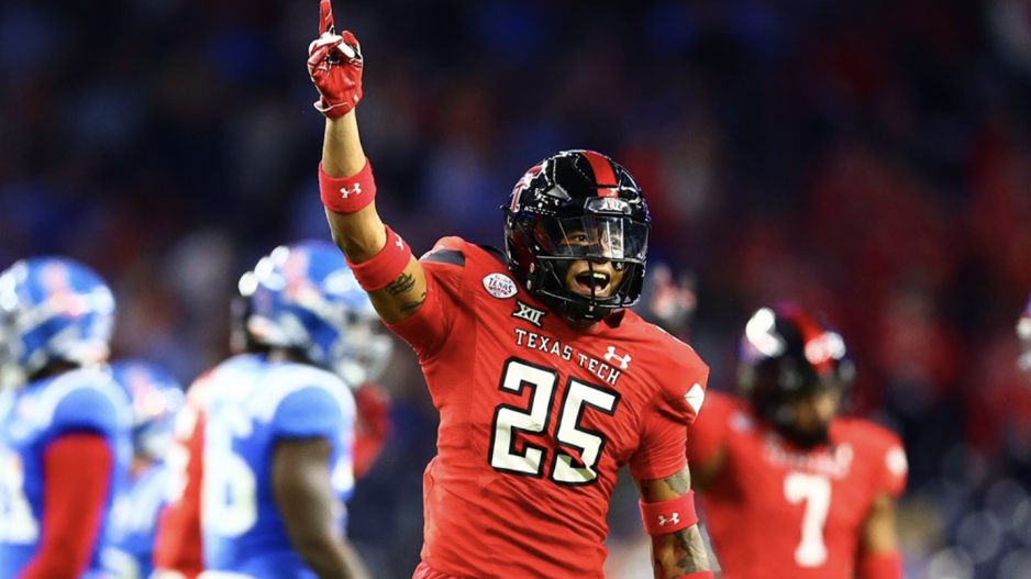 Texas Tech's Dadrion Taylor-Demerson after the win against Ole Miss Texas Tech's Dadrion Taylor-Demerson after the win against Ole Miss