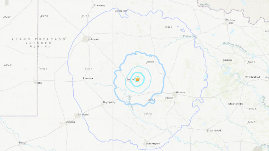 USGS: Cluster of Earthquakes in the Big Country Saturday