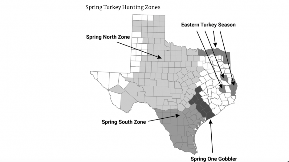 2023 Spring Turkey Zones (Courtesy/TPWD) 2023 Spring Turkey Zones (Courtesy/TPWD)