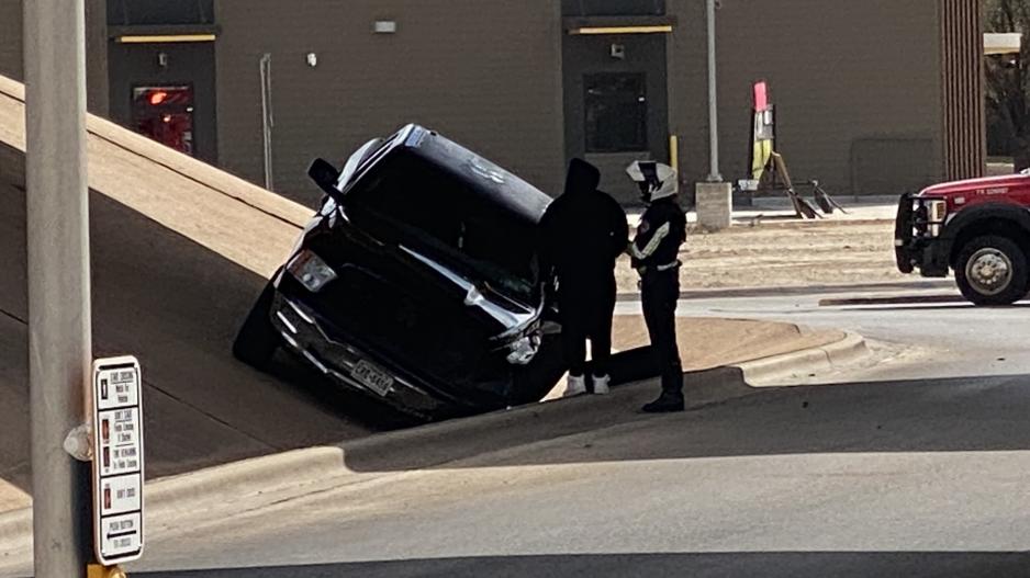 Dodge Pickup in Crash on Southwest at Loop 306 Frontage Rd. (LIVE! Photo/James Bouligny) Dodge Pickup in Crash on Southwest at Loop 306 Frontage Rd. (LIVE! Photo/James Bouligny)