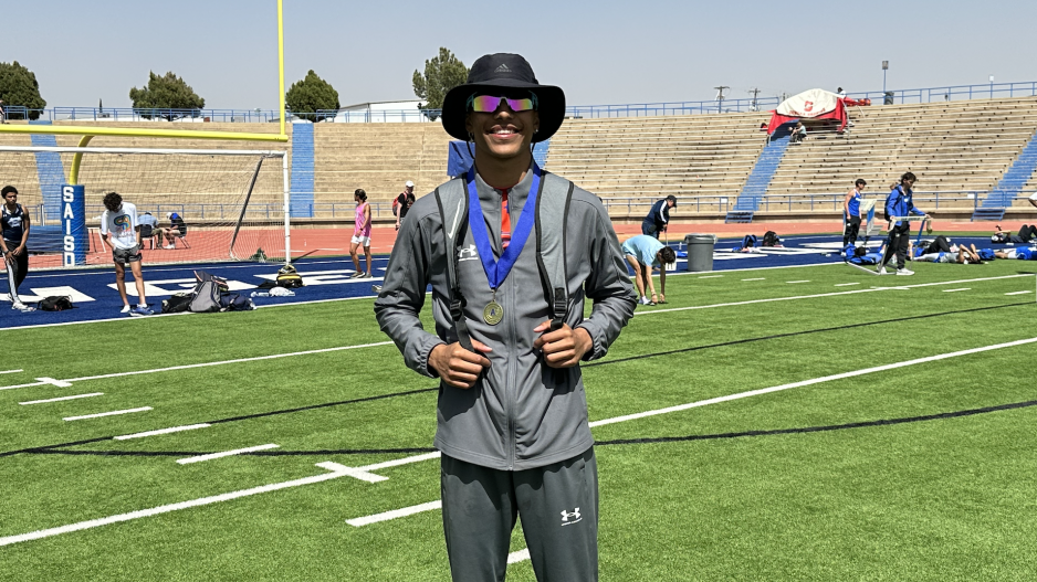 Bobcats Jacob English with his San Angelo Relays Gold Medal Bobcats Jacob English with his San Angelo Relays Gold Medal