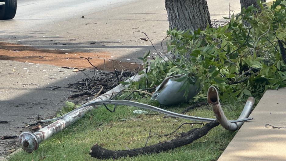 At around 5 p.m. Sunday, a driver of a Toyota Camry veered off the prepared surface on S. Abe St. and destroyed a power pole. At around 5 p.m. Sunday, a driver of a Toyota Camry veered off the prepared surface on S. Abe St. and destroyed a power pole.