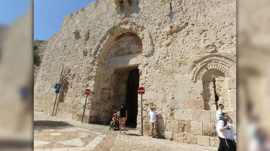 The gate is also called the Wounded Gate as it bears the “scars” of bullet holes from the 1948 Israeli War of Independence. The gate is also called the Wounded Gate as it bears the “scars” of bullet holes from the 1948 Israeli War of Independence.