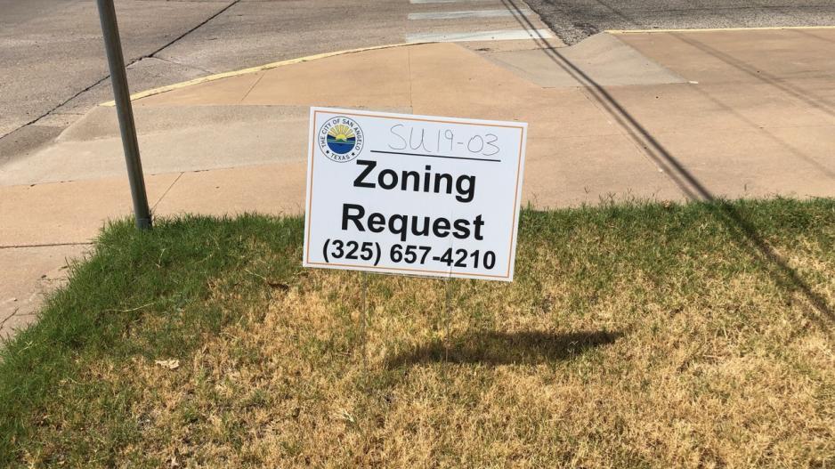 The sign for the zoning request at Lifepoint Baptist Church, 810 Austin St., in the Santa Rita area before the 2019 decision to grant the original exception. The sign for the zoning request at Lifepoint Baptist Church, 810 Austin St., in the Santa Rita area before the 2019 decision to grant the original exception.