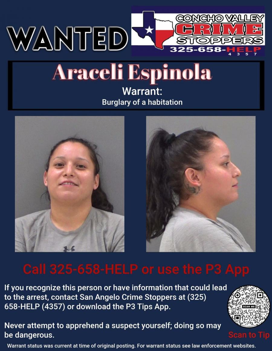 San Angelo Crime Stoppers Seek Public’s Help in Locating Wanted Suspect San Angelo Crime Stoppers Seek Public’s Help in Locating Wanted Suspect