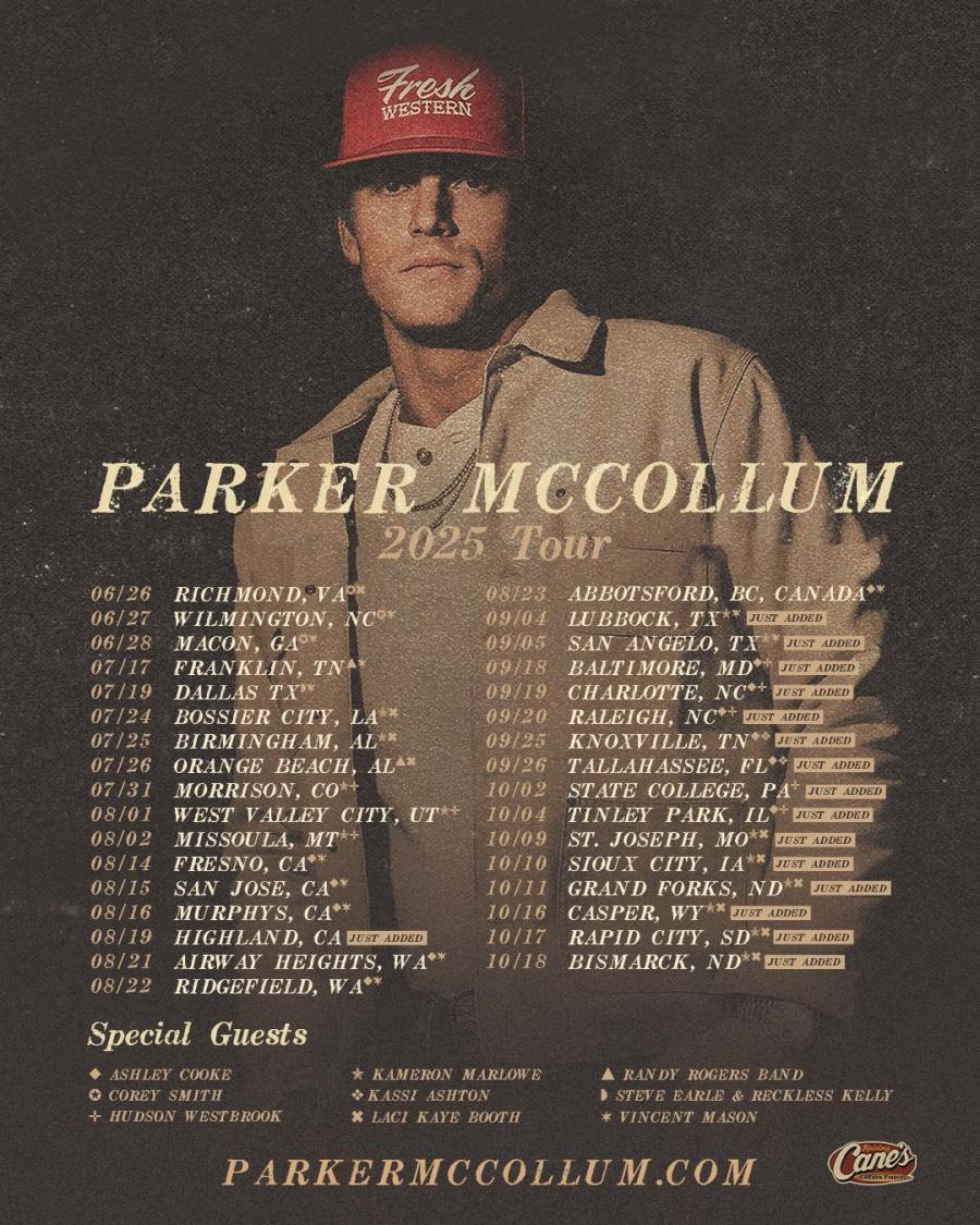 Parker McCollum to Perform in San Angelo as Part of 2025 Tour