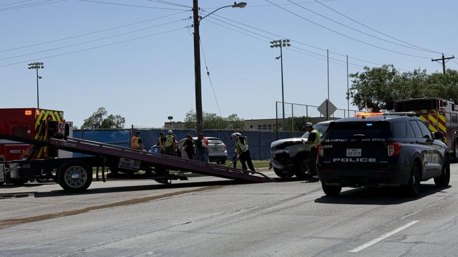 Crash at N Baze St & Pulliam St on May 19, 2025. Crash at N Baze St & Pulliam St on May 19, 2025.