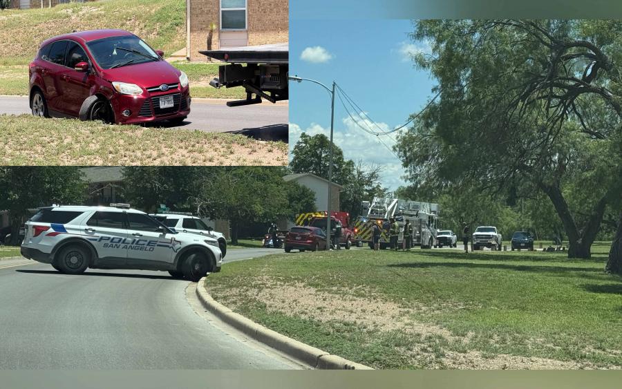 One person was hospitalized after a two-car crash shut down part of Rio Concho Drive Thursday afternoon.