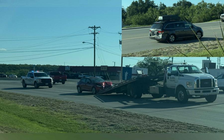 A family van with children was rear-ended Thursday on Knickerbocker Road.