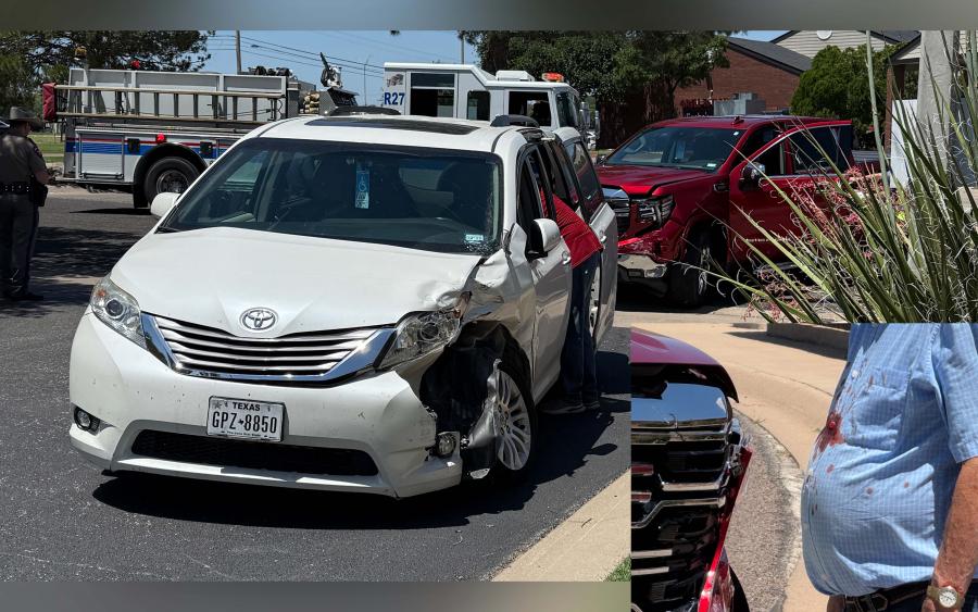 A crash on Sul Ross left one driver bloodied and both vehicles wrecked Friday afternoon.