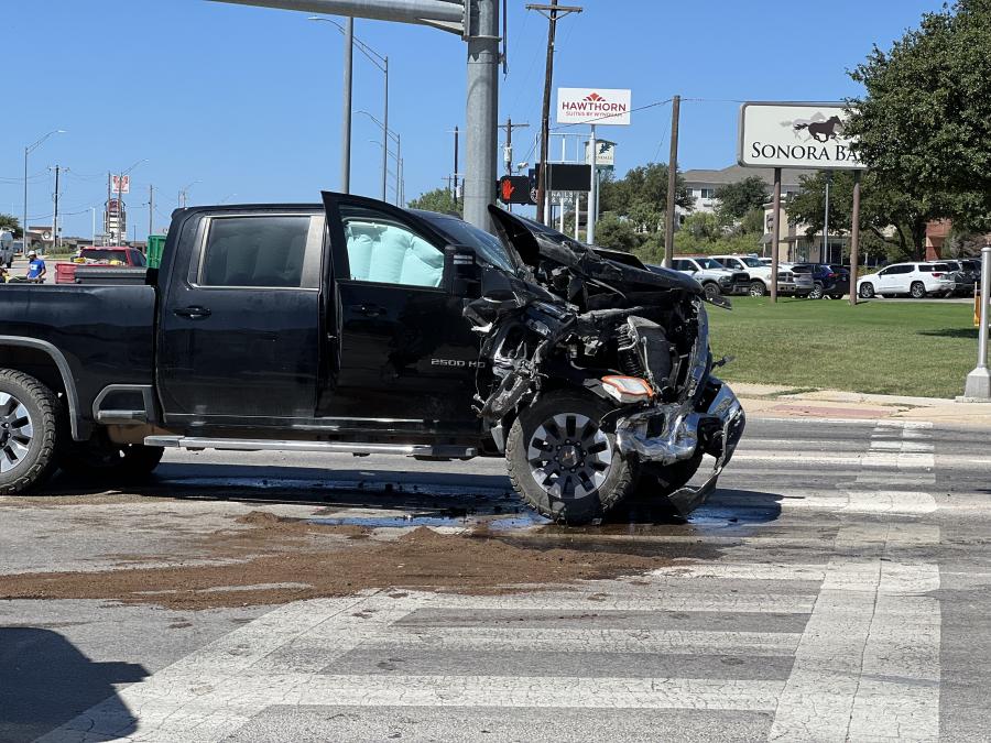 Mangled truck at Soutland Blvd and Sherwood Way Crash on July 28, 2025.