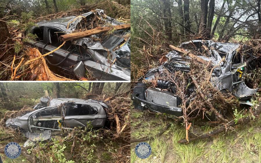 Two Rescued After Car Swept Nearly Mile by Floodwaters in Lampasas County