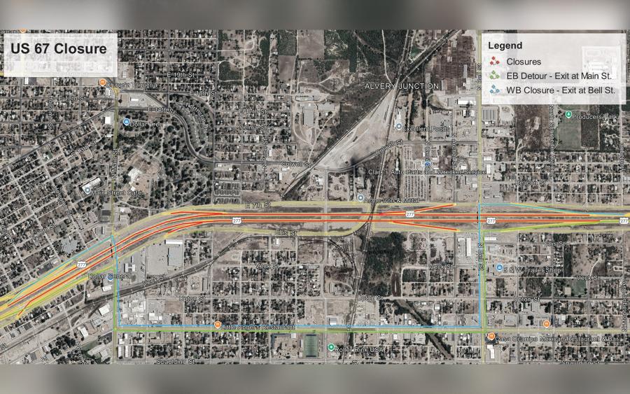 US 67 Closure in San Angelo as TxDOT Assesses Flood Damage