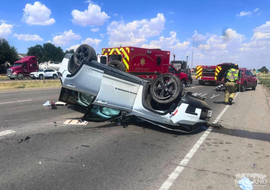 Rollover Crash Shuts Down Loop 250 in Midland
