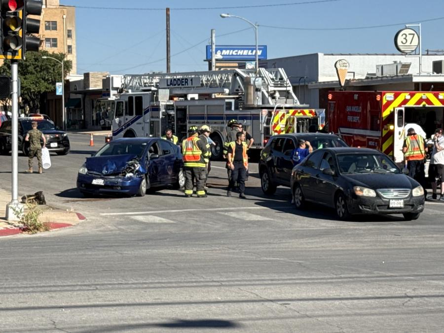 Crash at W Concho Ave and S Irving St on Oct. 20, 2025. Crash at W Concho Ave and S Irving St on Oct. 20, 2025.
