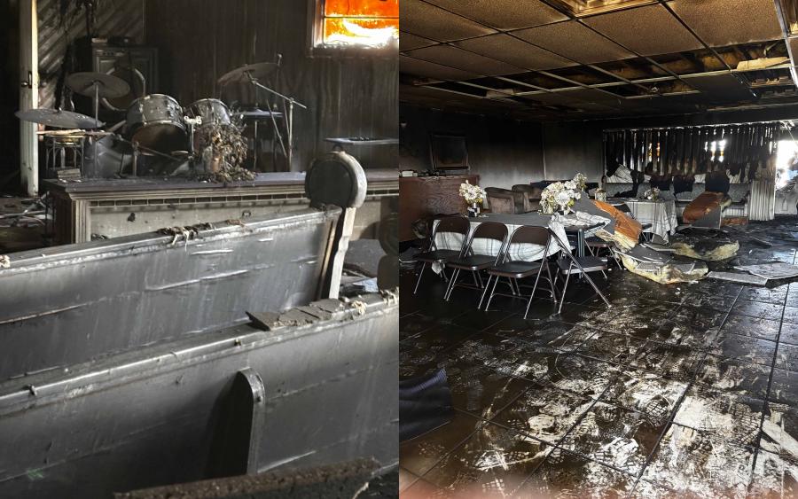 The San Angelo Apostolic Church was destroyed in a fire early Sunday, Oct. 5, leaving the building and its contents a total loss, according to a GoFundMe page launched to assist with rebuilding efforts. The San Angelo Apostolic Church was destroyed in a fire early Sunday, Oct. 5, leaving the building and its contents a total loss, according to a GoFundMe page launched to assist with rebuilding efforts.