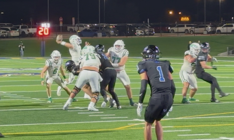 Wall Hawk Quarterback Landon York finds Kellan Oliver in the end zone
