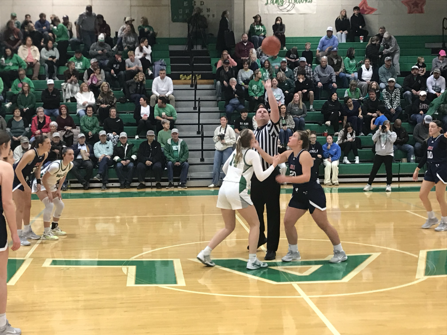 The Wall and Jim Ned girls basketball team's prepare for the game's opening tip Tuesday, Jan. 20, 2026.