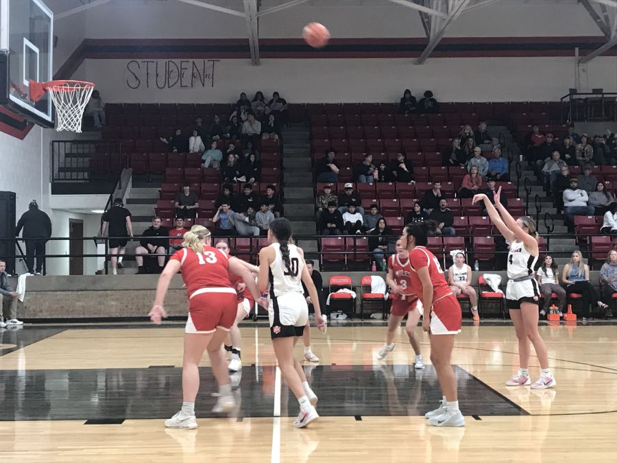 Ballinger's Ashtyn Wilson shoots a free throw in her team's game against Miles on Wednesday, Jan. 28, 2026, in Ballinger.