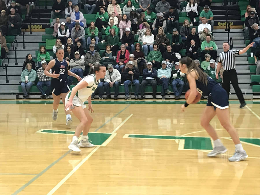 Wall's Kathrine Lewis defense against Jim Ned's Ashley Dacas on Tuesday, Jan. 20, 2026.