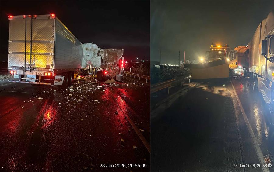 Snow plow struck on I-20 in Odessa