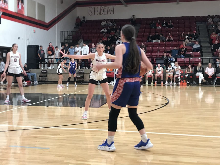 Coleman's Lexi Foster is guarded by Ballinger's Ashtyn Wilson on Tuesday, Feb. 10, 2026.
