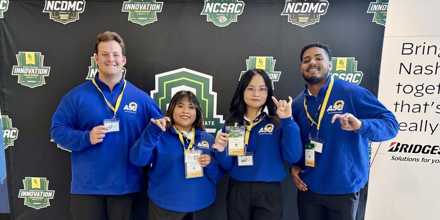 ASU's 2026 NCIC Team (L-R) Jeff Isenhart, Anali Rivera, Han Ly, Abel Prince