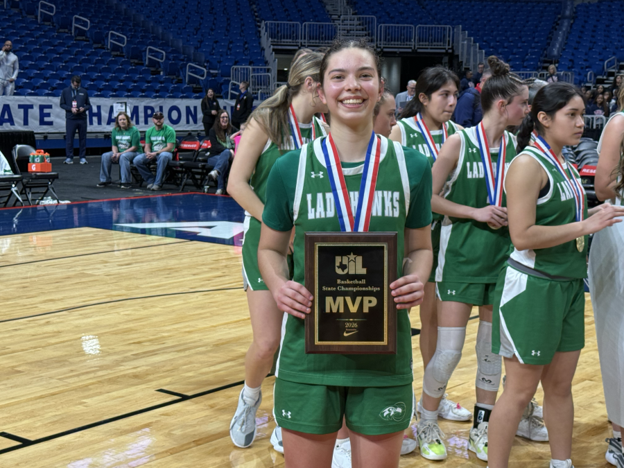 Wall sophomore Jewels Johnson was named the Class 3A Division II state final MVP after the Lady Hawks defeated Central Heights on Friday, March 6, 2026.