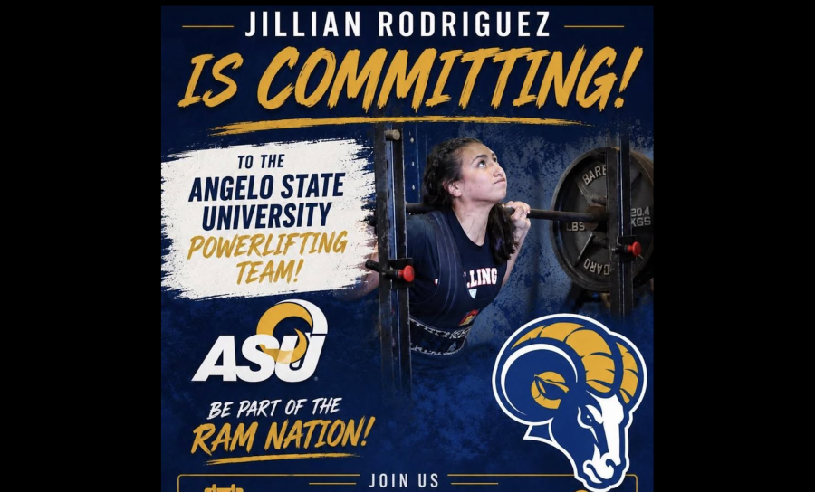 Ballinger's Jillian Rodriguez signed Wednesday, May 13, to compete in powerlifting at Angelo State University.