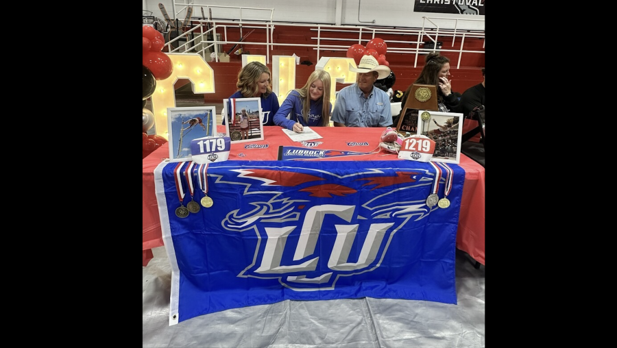 Christoval's Khloe Bolander signed Monday to compete in track and field at Lubbock Christian University.