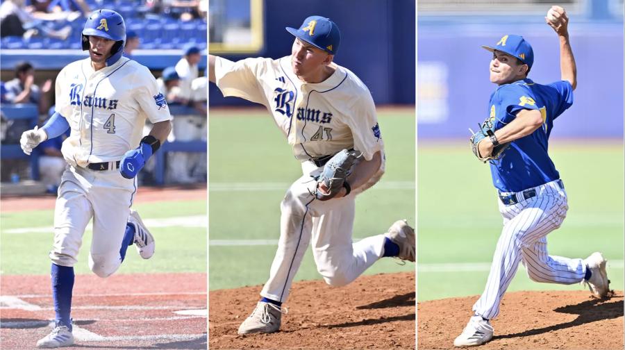 Angelo State's  Austin Beck, Jude Stephens and Garrett Villa