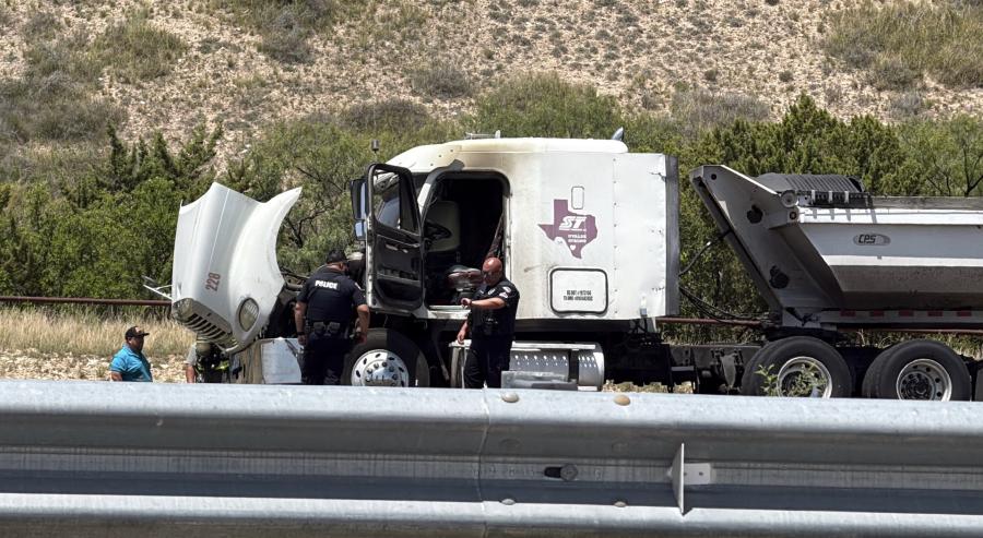A semi-truck caught fire on U.S. 87 on Thursday, July 23
