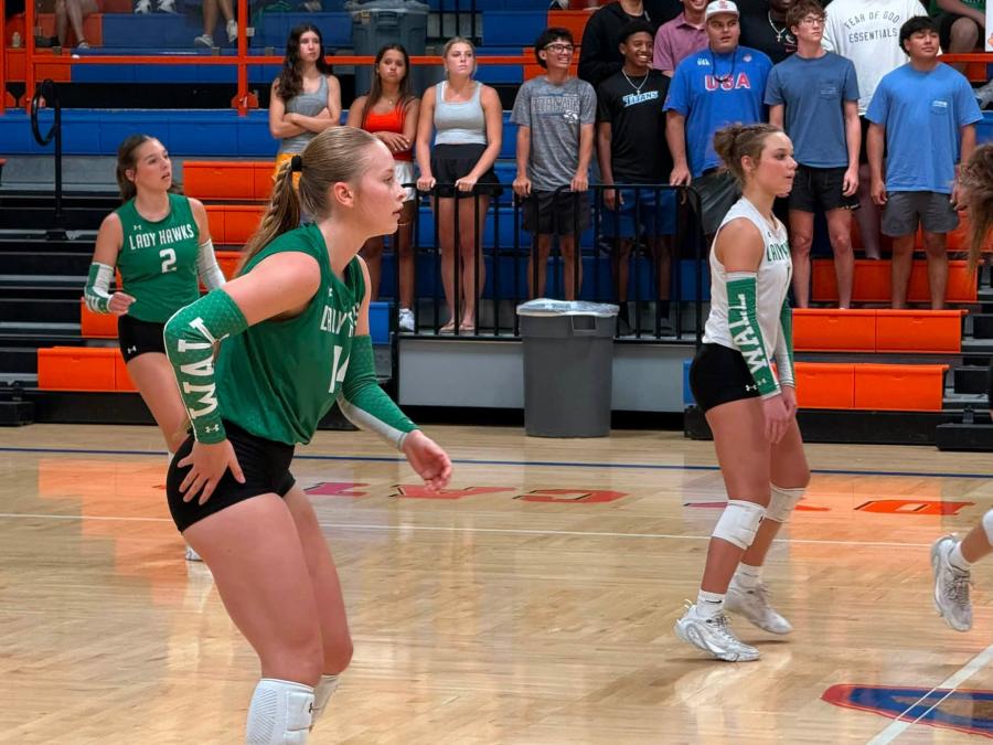 Wall and San Angelo Central battle during the Nita Vannoy Volleyball Tournament final Saturday, Aug. 22, 2026.