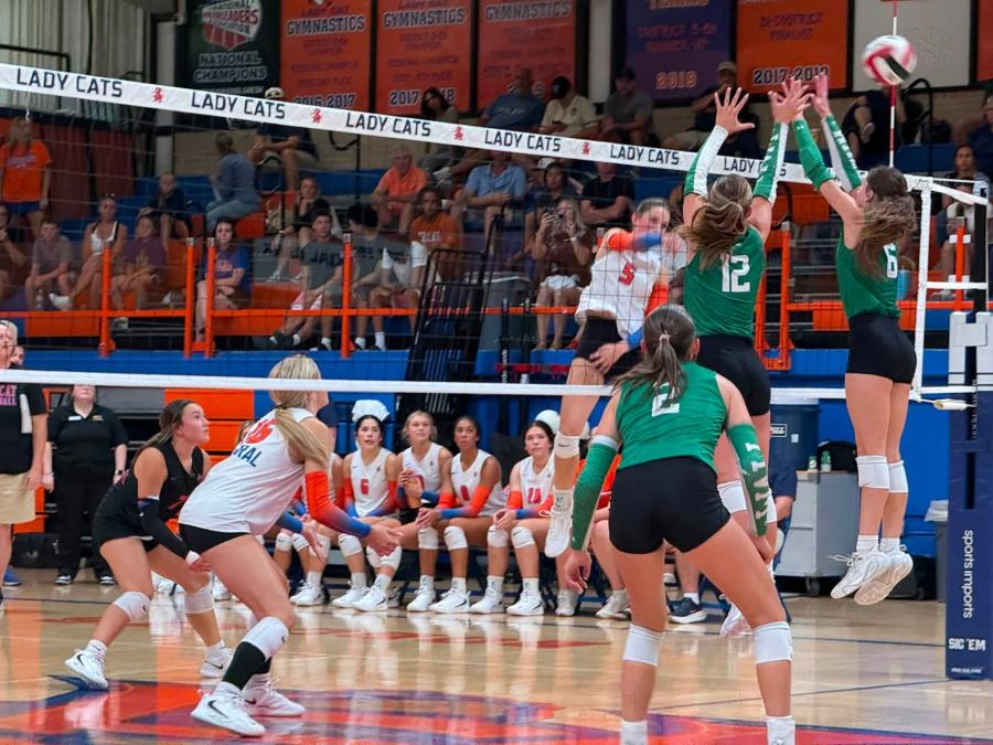 Wall and San Angelo Central battle during the Nita Vannoy Volleyball Tournament final Saturday, Aug. 22, 2026.