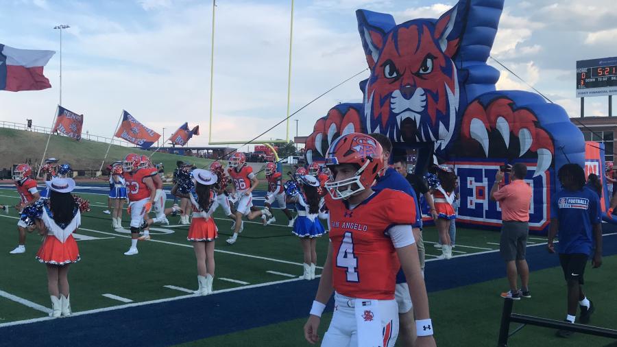 The Central Bobcats run out of the tunnel before their 2026 season opener against Abilene High.