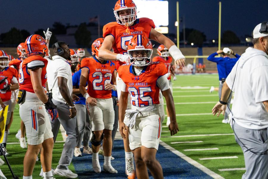 The Central Bobcats celebrate against Abilene High on Friday, Aug. 28, 2026.