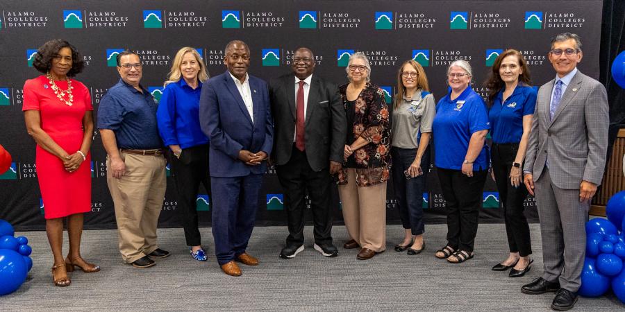 Angelo State and Alamo Colleges District staff and administrators gathered in San Antonio Sept. 17 to announced the new partnership