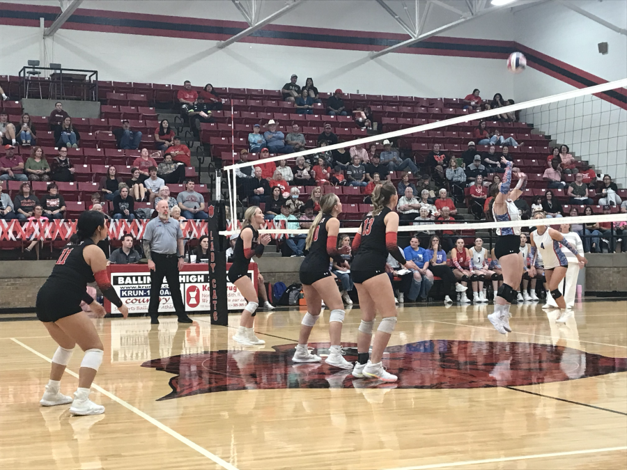 The Ballinger volleyball team prepares to defend against Coleman on Tuesday, Oct. 20, 2026.
