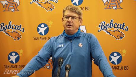 San Angelo Central Head Football Coach Brent Davis at press conference on Oct. 5, 2020 (LIVE! Photo/Manny Diaz)
