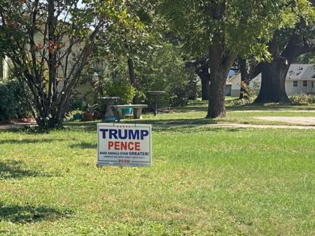 Trump Yard Sign.  (LIVE! Photo/Brent Blinka)