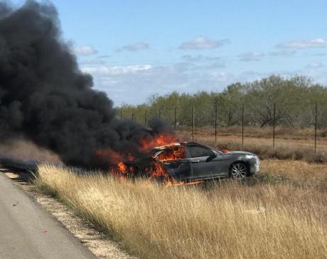 Illegal Alien Vehicle Fire (Contributed/CBP)