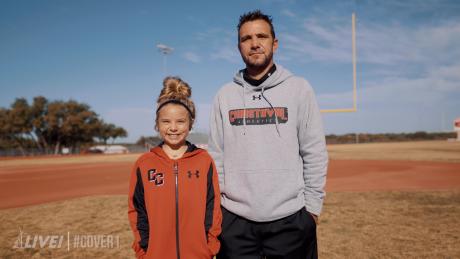 Berkley Otho and Christoval head coach Casey Otho