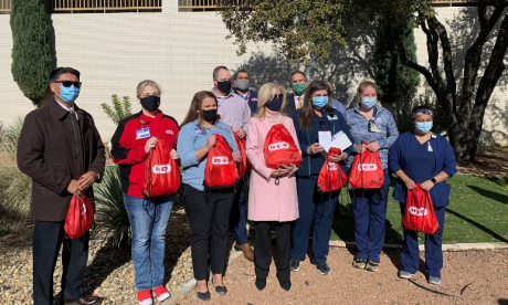 Unloading 850 Goodie Bags from H-E-B